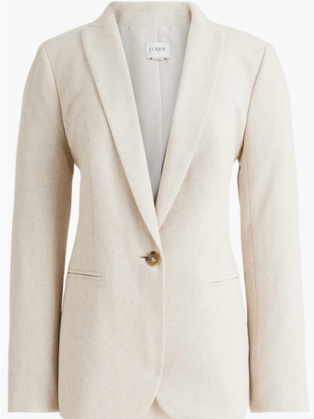 J. Crew Factory Women's Cream Single-Button Blazer